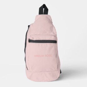 Bandolera Cuarzo Rosa Simple Nombre en Rosa Suave