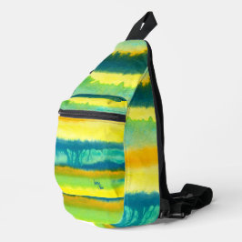 Bandolera Cuerpo de cruces Verde azulado y Naranja de capa a