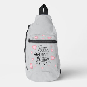 Bandolera Cumpleaños Hija Caligrafía Nombre Personalizado Mo