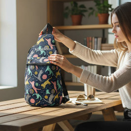 Bandolera Cute Celestial Mystical Space Gatos Personalizados