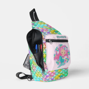 Bandolera Cute chicas mermaid fantasía agregar nombre