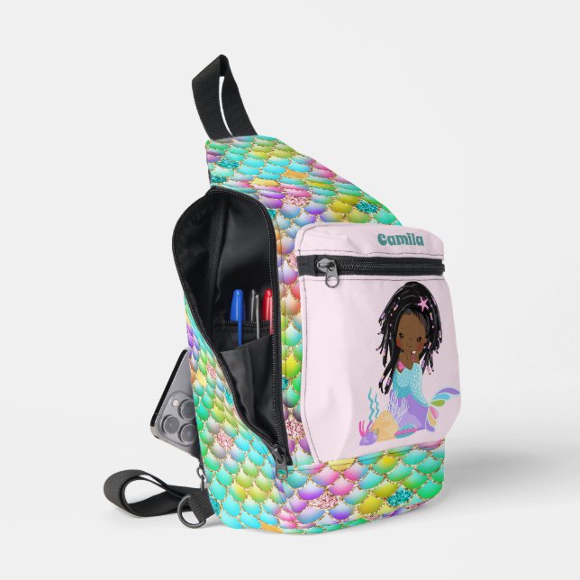Bandolera Cute chicas mermaid fantasía agregar nombre (Abierto)