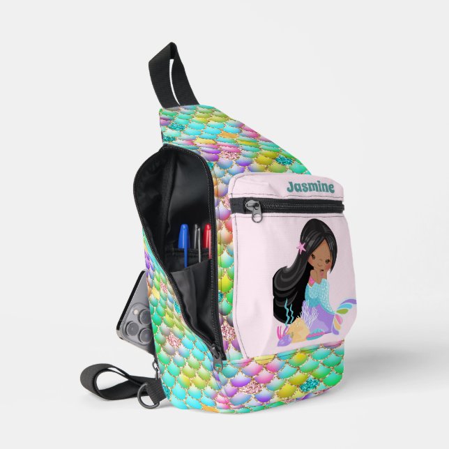 Bandolera Cute chicas mermaid fantasía agregar nombre (Abierto)