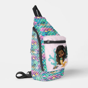 Bandolera Cute chicas mermaid fantasía agregar nombre Sling 