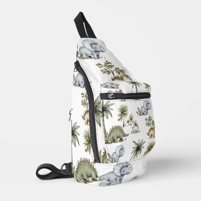 Bandolera Cute Watercolor Baby Dinosaurs (Esquina izquierda)