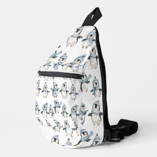 Bandolera Cute winter baby penguins  illustration (Esquina derecha)