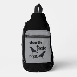 Bandolera Death Crow Print Cut Sew Bag