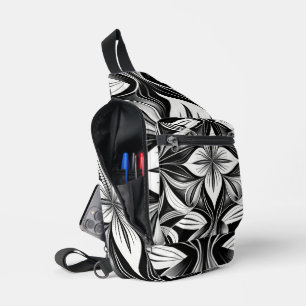 Bandolera Deco de lujo negro y blanco