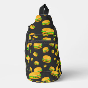 Bandolera Delicioso patrón de hamburguesa divertido y genial