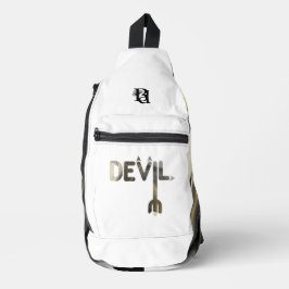 Bandolera DEVIL White Sling Bag Trend Resumen Oro Negro