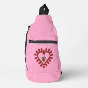 Bandolera Día de San Valentín Love Heart Acorn Patterned