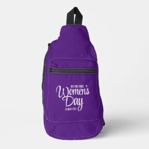 Bandolera Día Internacional de la Mujer con guión morado 8 d