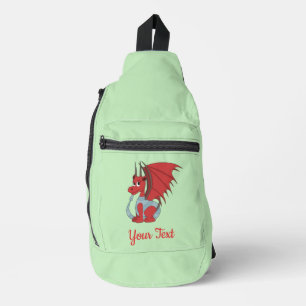Bandolera Dibujo animado de dragón rojo