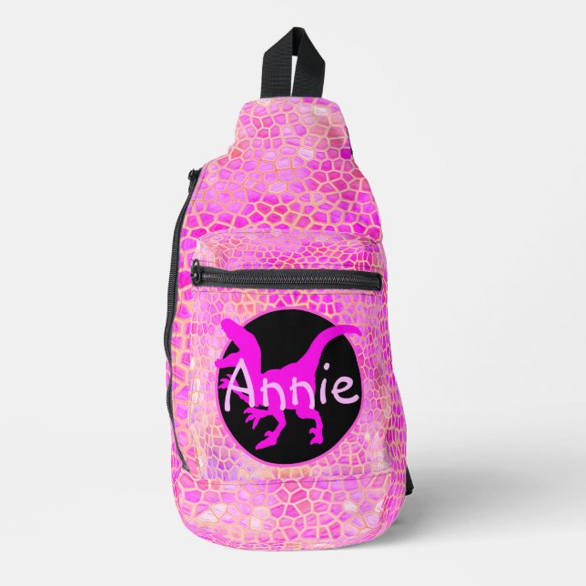 Bandolera Dinosaurio de oro personalizado (Anverso)