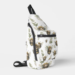 Bandolera Diseño de abejorro en acuarela adorable Abeja pa