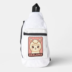 Bandolera Diseño de ilustración de llama adorable