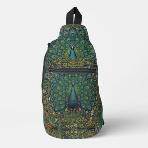 Bandolera Diseño de pavo real bohemio vintage elegante