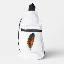 Bandolera Diseño de plumas coloridas