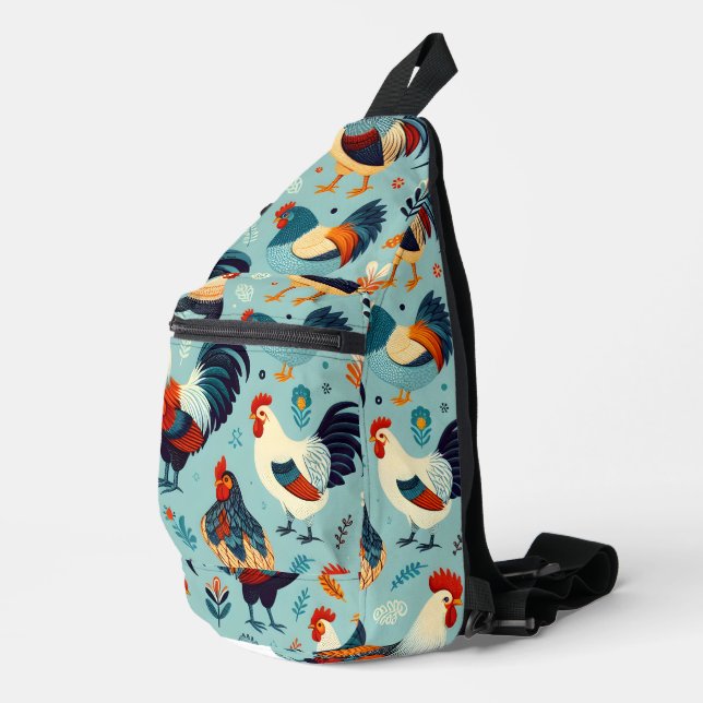 Bandolera Diseño de pollos y gallos (Esquina derecha)