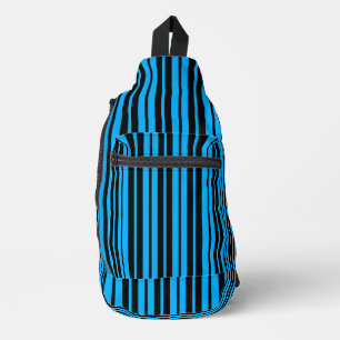 Bandolera Diseño del patrón de rayas verticales en azul negr