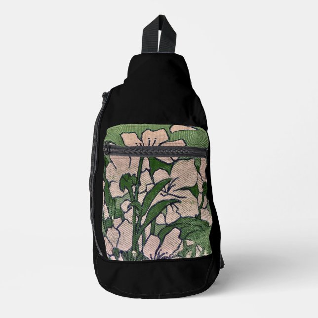Bandolera Diseño Flor de Pink Verde  (Anverso)