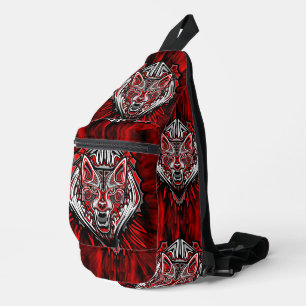 Bandolera Diseño Totémico Tribal Haida de Lobo