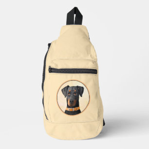 Bandolera Doberman Pinscher Pintando Dobie Perro sin cortar