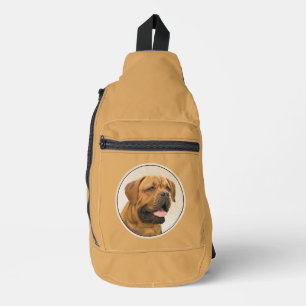 Bandolera Dogue de Burdeos Pintura original de arte de perro