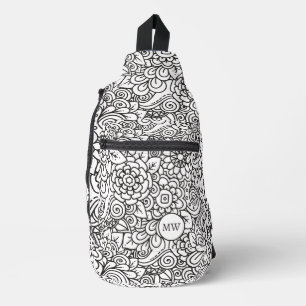 Bandolera Doodle Floral Retro