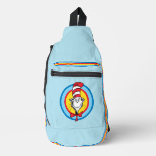 Bandolera Dr. Seuss Gráfico de la cabeza del gato con somb
