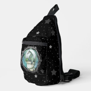 Bandolera Dragón Verde sobre Fondo Estrellado