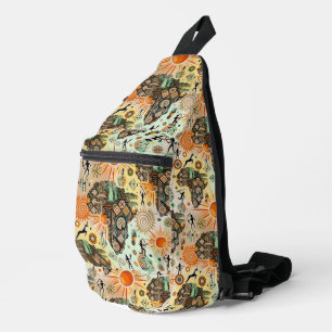 Bandolera Duff Mapa de África Elementos Tribales Patrón Deco