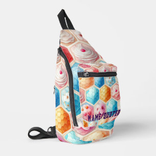 Bandolera Dulce diseño continuo de postre de panal de abeja