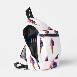Bandolera El clásico cono de helado vibrante de SlipperyJoe'