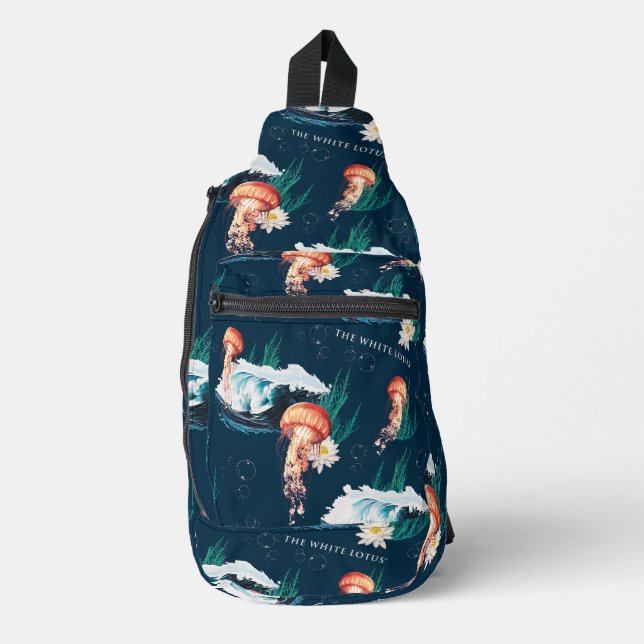 Bandolera El patrón de las medusas del océano blanco Lotus (Anverso)