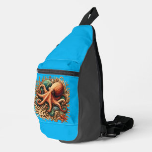 Bandolera El pulpo tocando tambores en el océano
