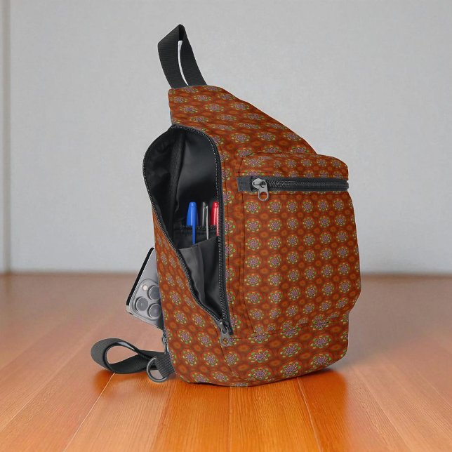 Bandolera El rojo floral del filtro de Mandala escudero Mani (Subido por el creador)