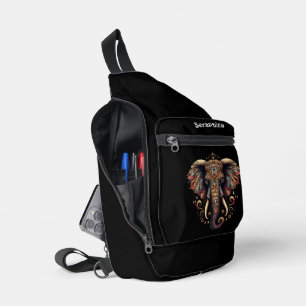 Bandolera elefante majestuoso adornado con motivos complicad