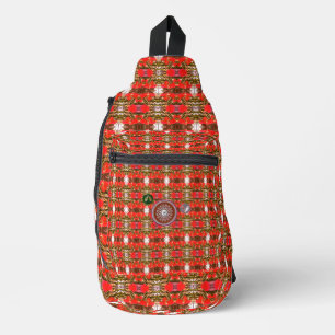 Bandolera Elegante Art Neuvau Con Logo Naranja. Estilo elega