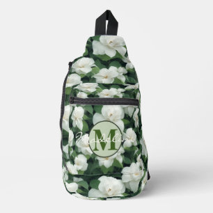 Bandolera Elegante clásico verde botánico floral