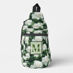Bandolera Elegante clásico verde botánico floral