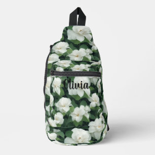 Bandolera Elegante clásico verde botánico floral