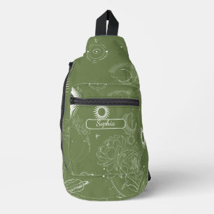 Bandolera Elegante forma verde orgánica arte para regalos