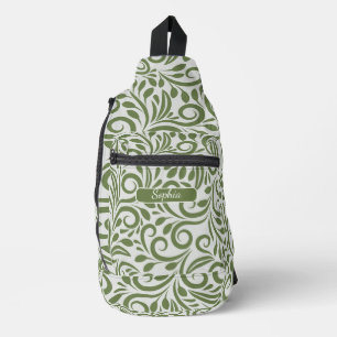 Bandolera Elegante forma verde orgánica arte para regalos