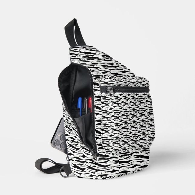 Bandolera Elegante negro y blanco (Abierto)