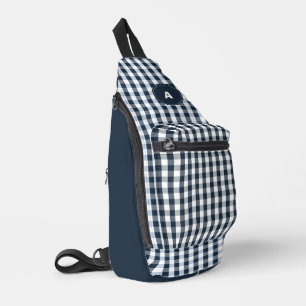 Bandolera Elegante patrón de rejilla oscura