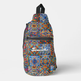 Bandolera Elegante y elegante mosaico de talavera mexicana m