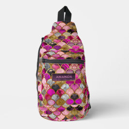 Bandolera Escala de sirena de oro rosa caliente y suave