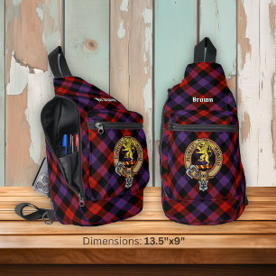 Bandolera Escudo de armas del Clan Brown sobre tartán