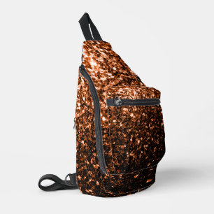Bandolera Espuma purpurina de cobre marrón naranja bronce